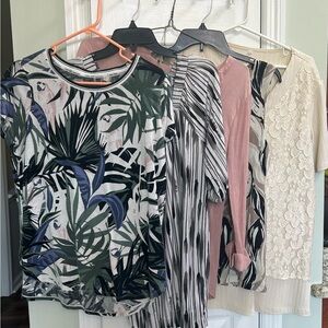 Calvin Klein Performance Women's Short Sleeve Tops -lot of 5 Tops, all size Lg.